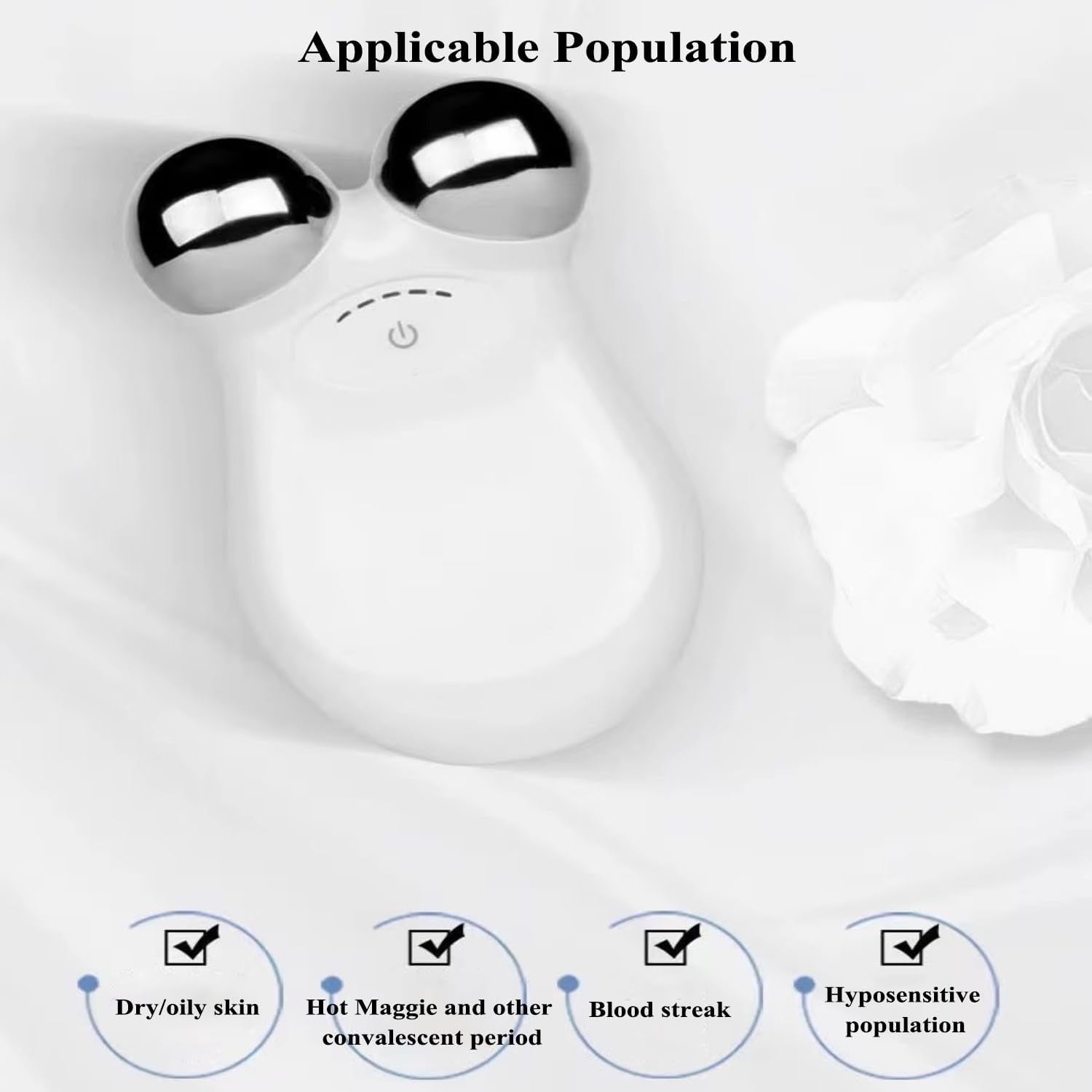 Microcurrent Facial Device,Enhances the Ability to Lift the Face and Tighten the Skin,Facial Wrinkle Equipment，White