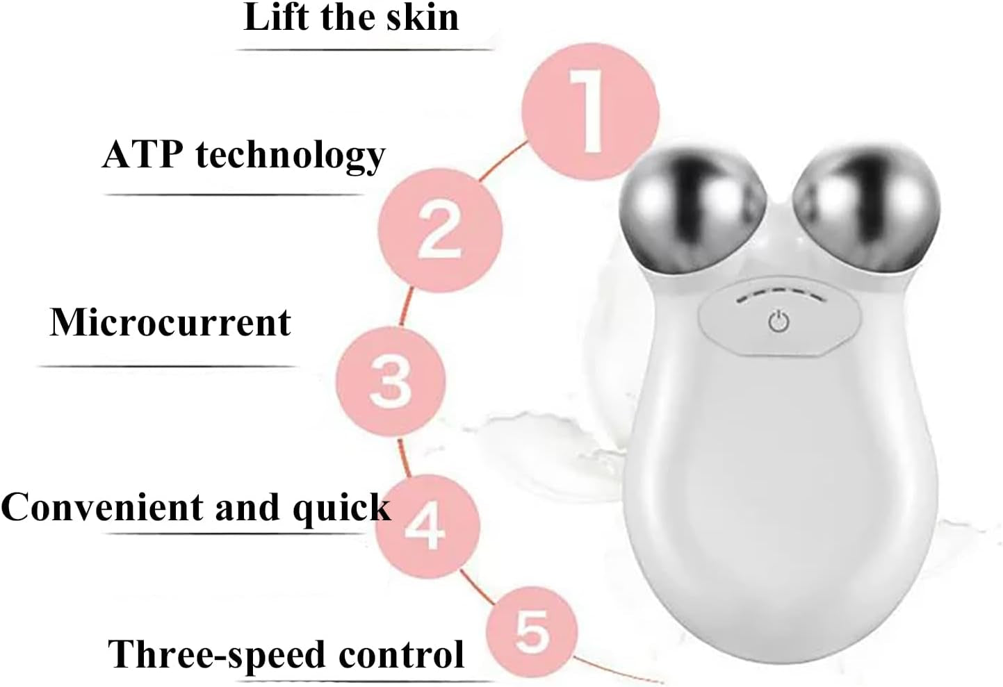 Microcurrent Facial Device,Enhances the Ability to Lift the Face and Tighten the Skin,Facial Wrinkle Equipment，White